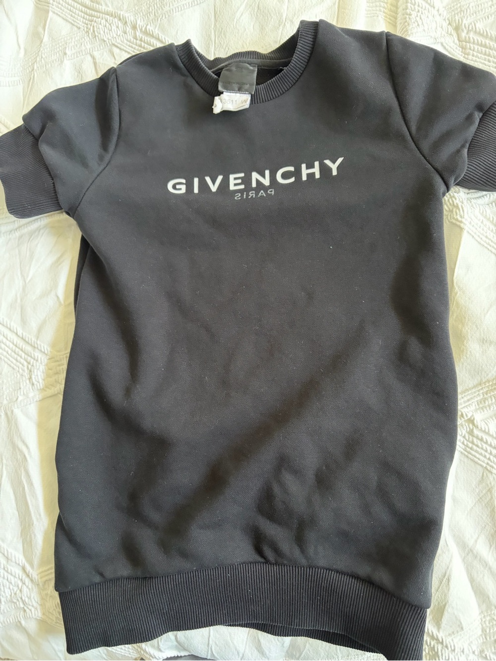 Givenchy Black Logo Short Sleeve Sweatshirt Dress